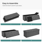 Bench - with storage space - for bedroom - dark gray