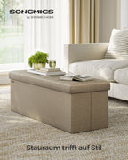 Sofa - 110 cm - foldable with storage space - Light Taupe