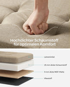 Sofa - 110 cm - foldable with storage space - Light Taupe