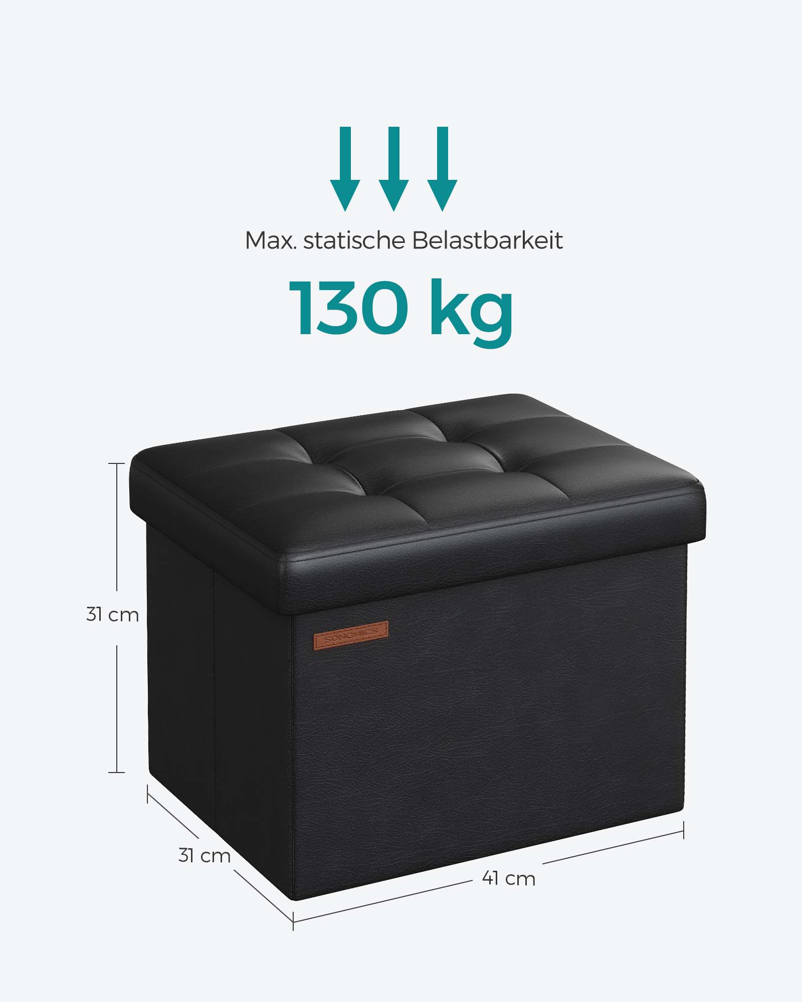 Foldable sofa with storage space 41 cm ink -black