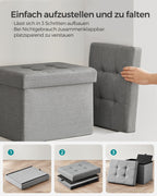 Bank - 41 cm - with storage space - light gray
