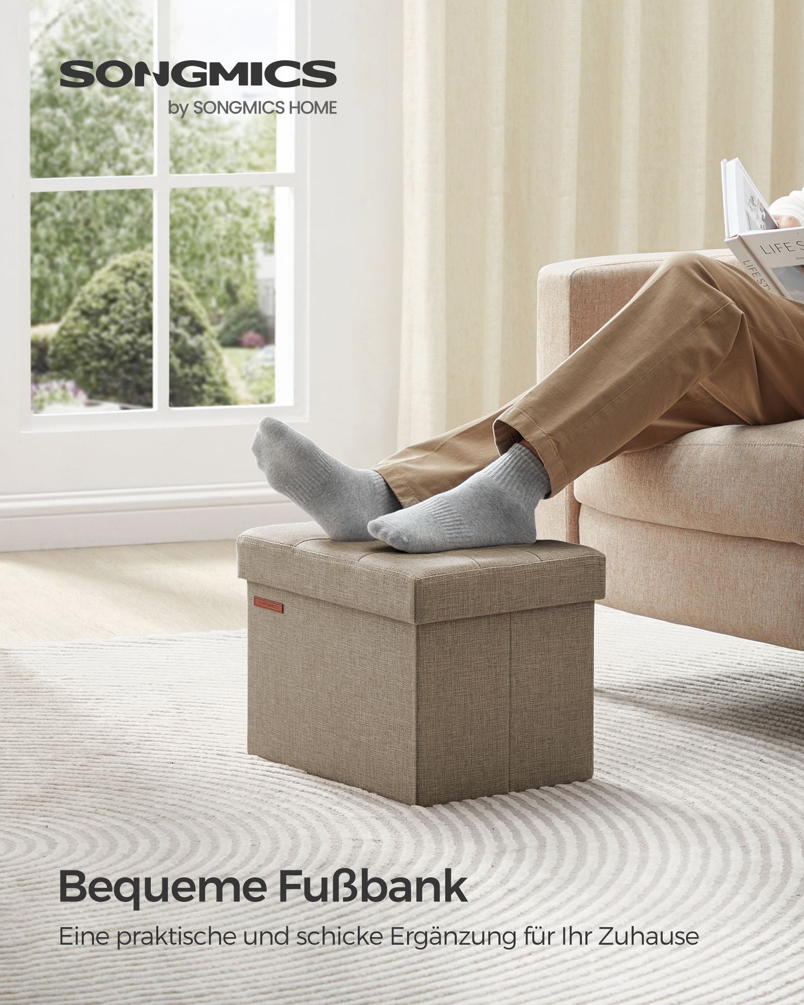 Bank - With Storage Space - Light Taupe