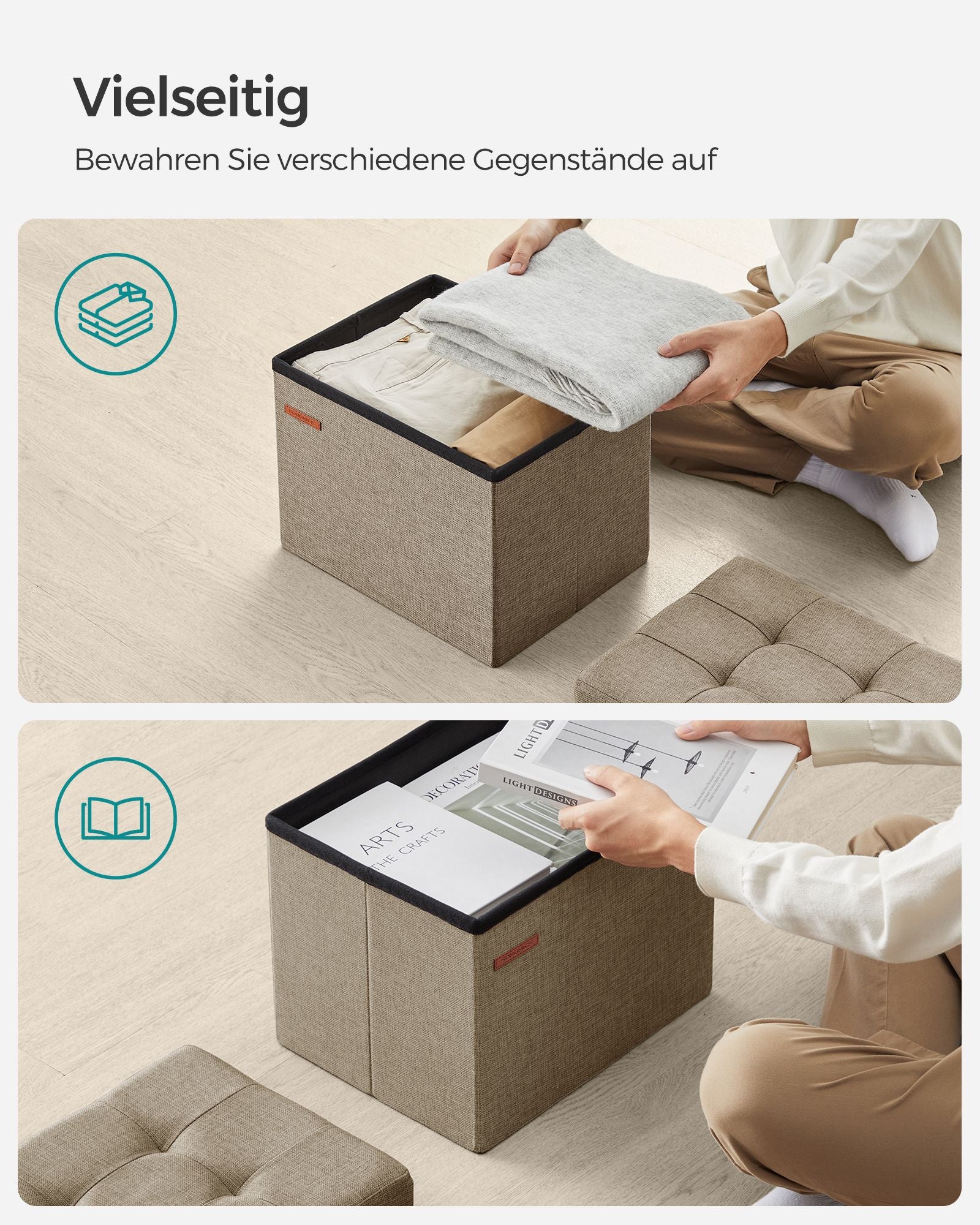 Bank - With Storage Space - Light Taupe