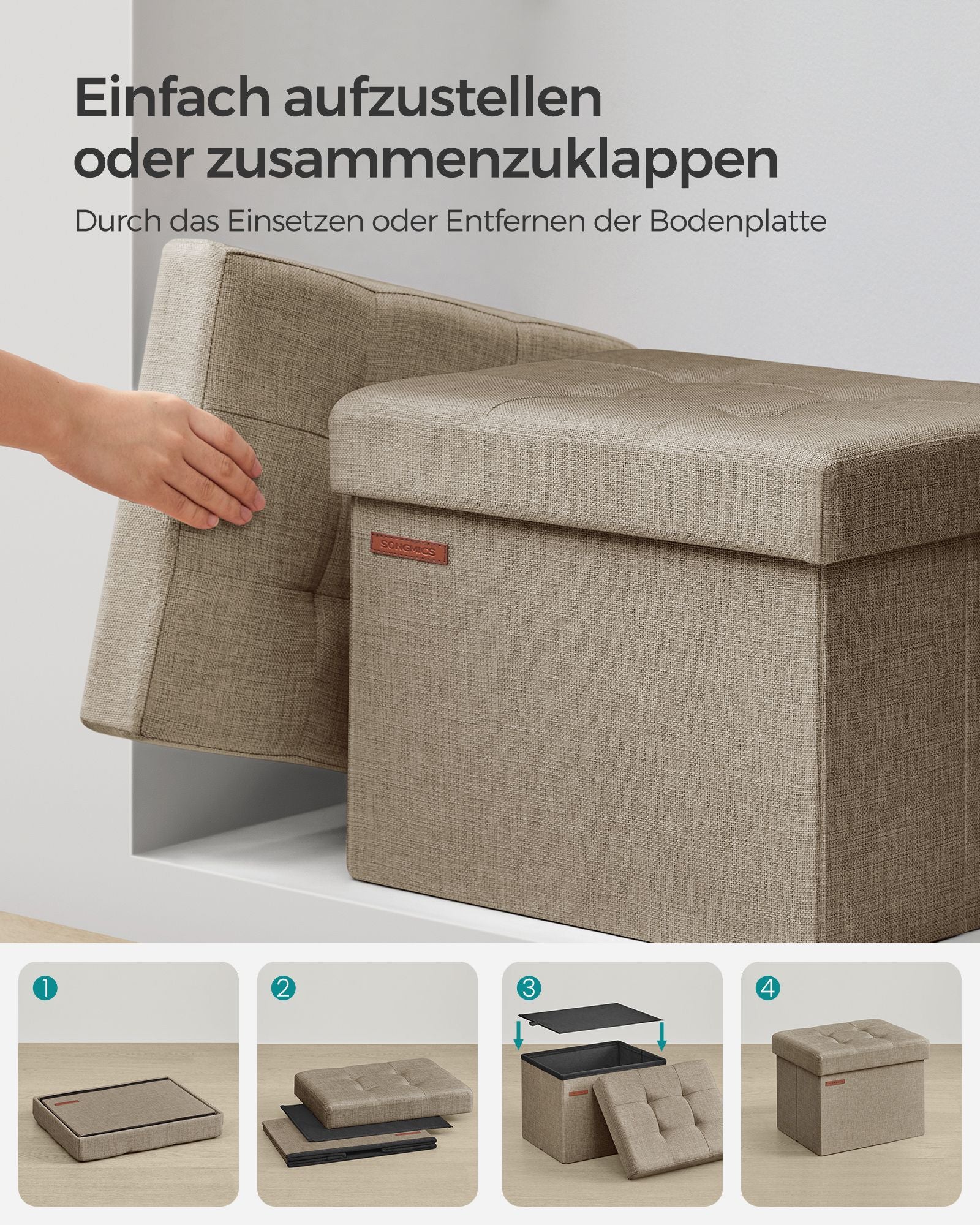Bank - With Storage Space - Light Taupe