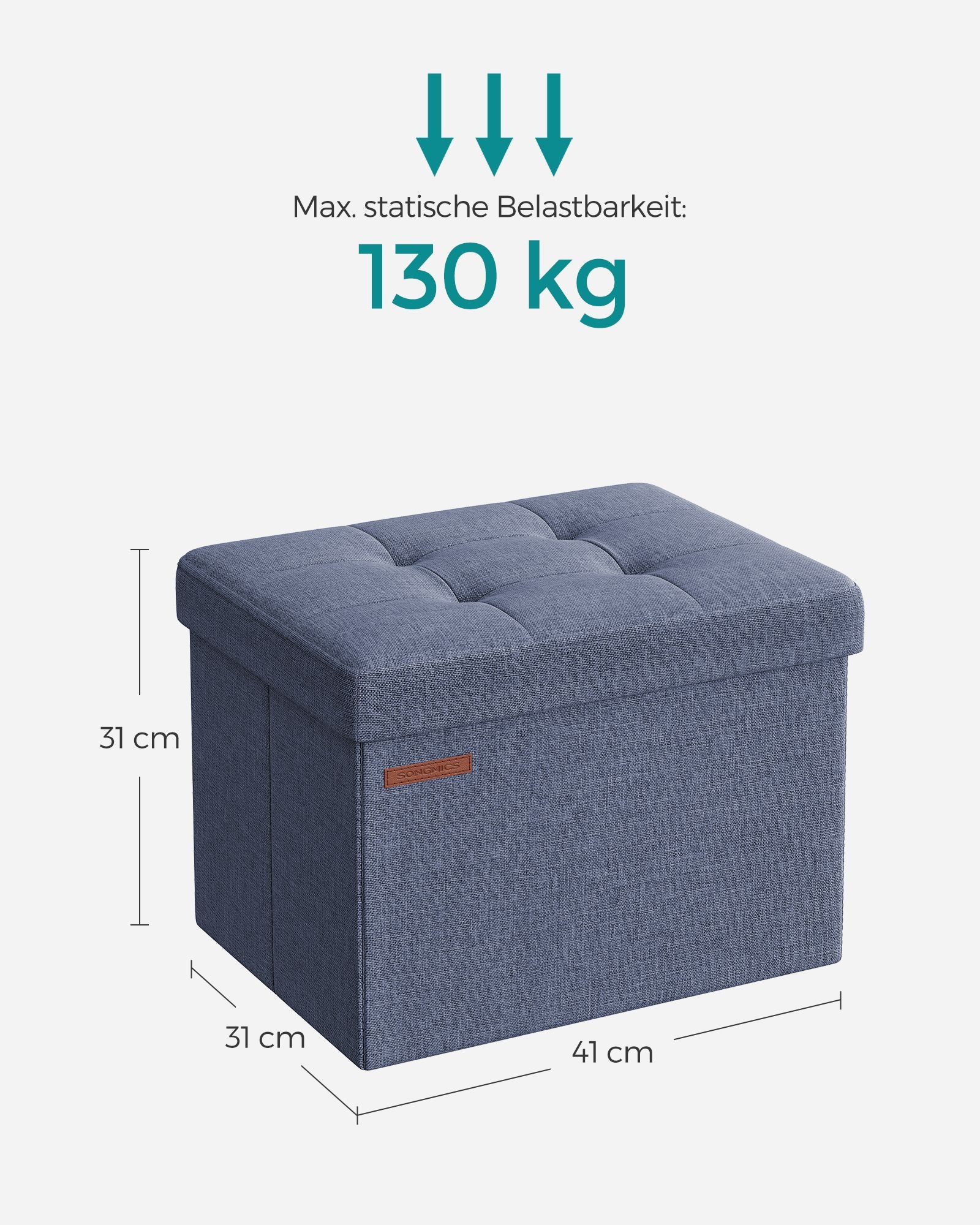 Sofa - with storage space - light denim blue