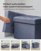 Sofa - with storage space - light denim blue
