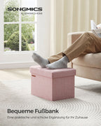 Bench - with storage space - pastel pink