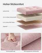 Bench - with storage space - pastel pink
