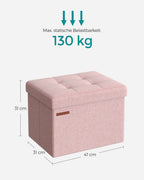 Bench - with storage space - pastel pink