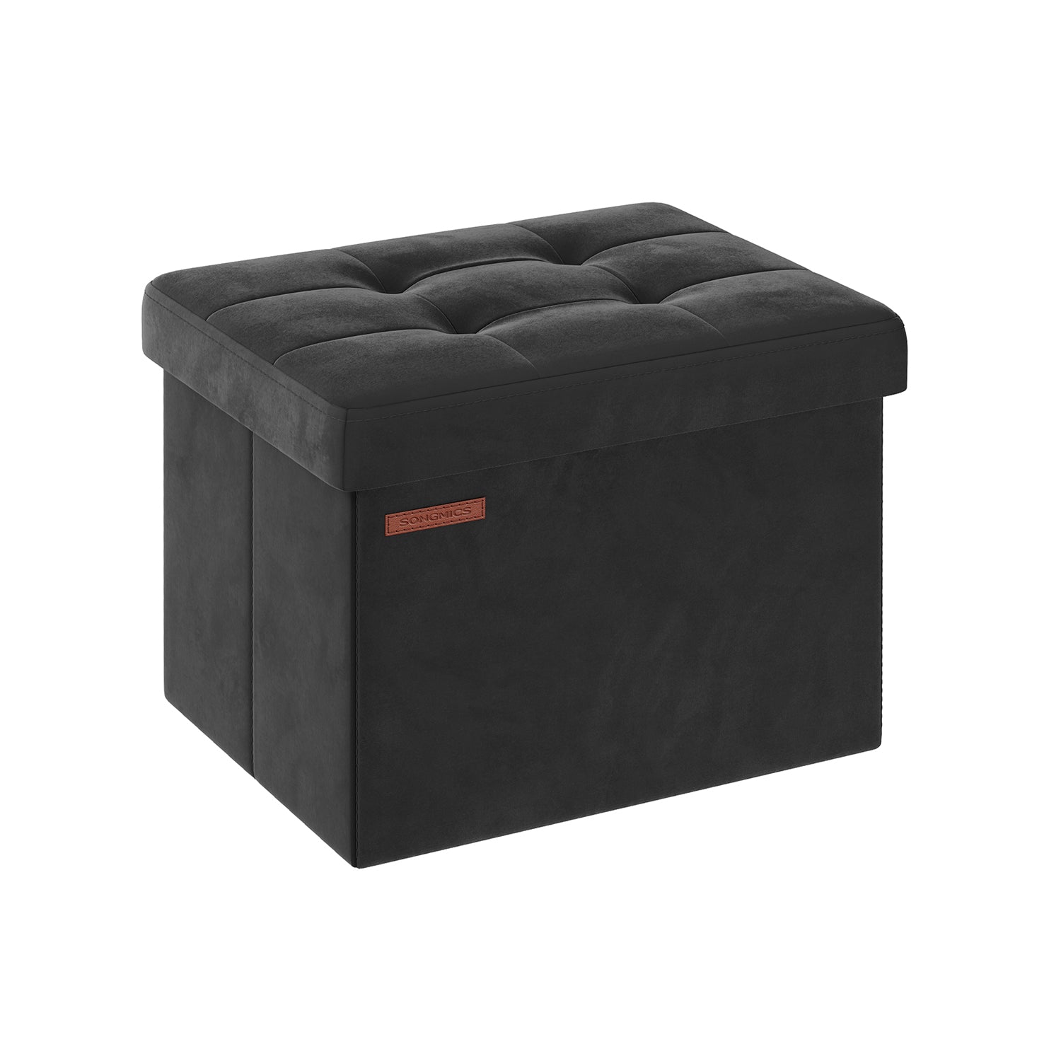 Bench - with storage space - velvet - with ink -black lid