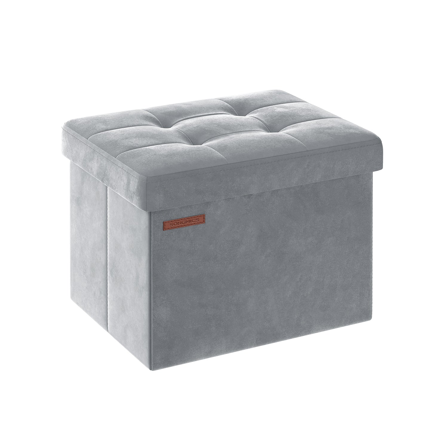 Bank - With Storage Space - Velvet - With Pigeon Gray Lid