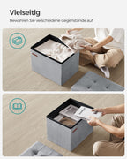 Bank - With Storage Space - Velvet - With Pigeon Gray Lid