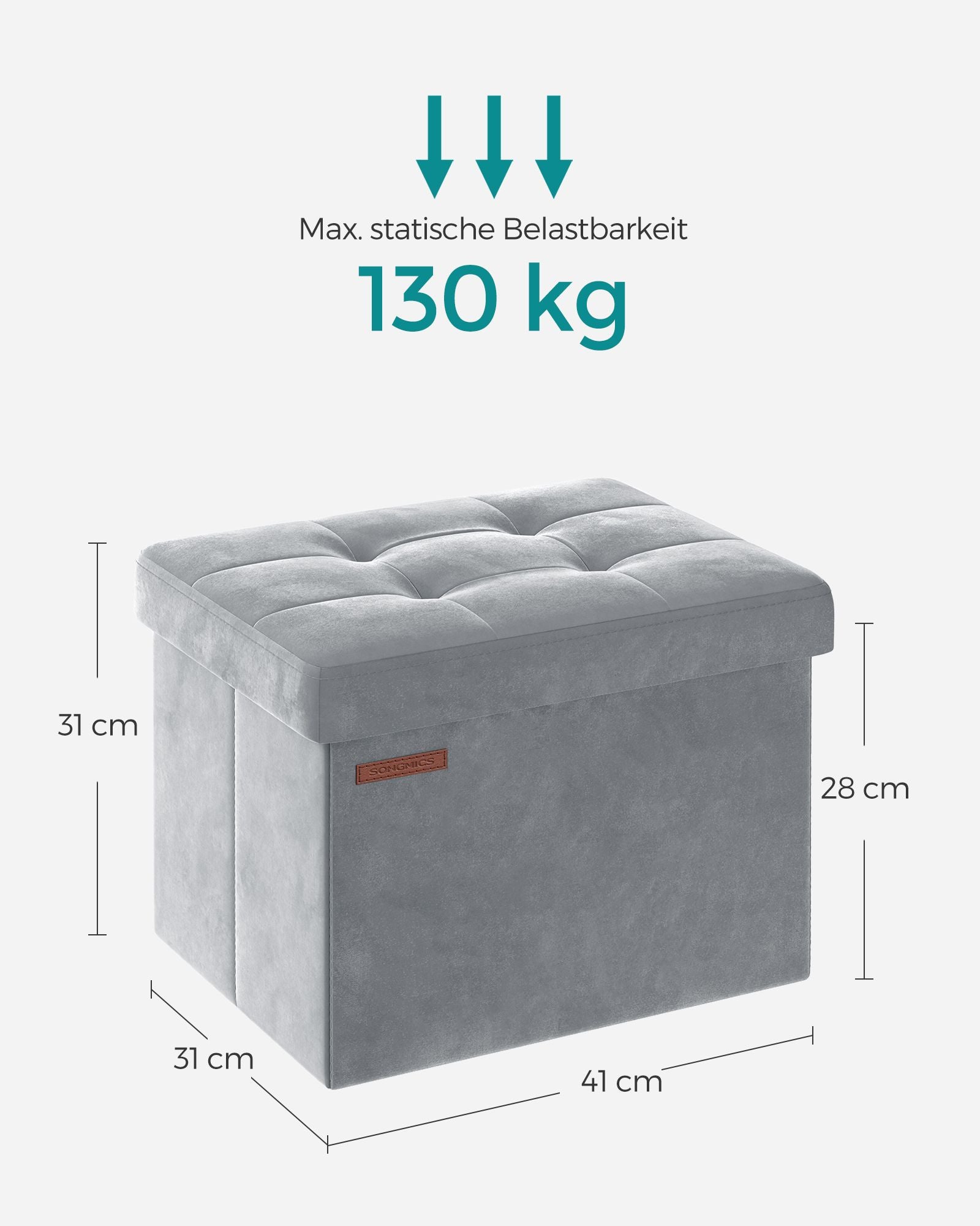 Bank - With Storage Space - Velvet - With Pigeon Gray Lid