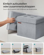 Bank - With Storage Space - Velvet - With Pigeon Gray Lid