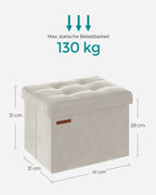 Stool - with storage space - 31 × 41 cm - up to 130 kg
