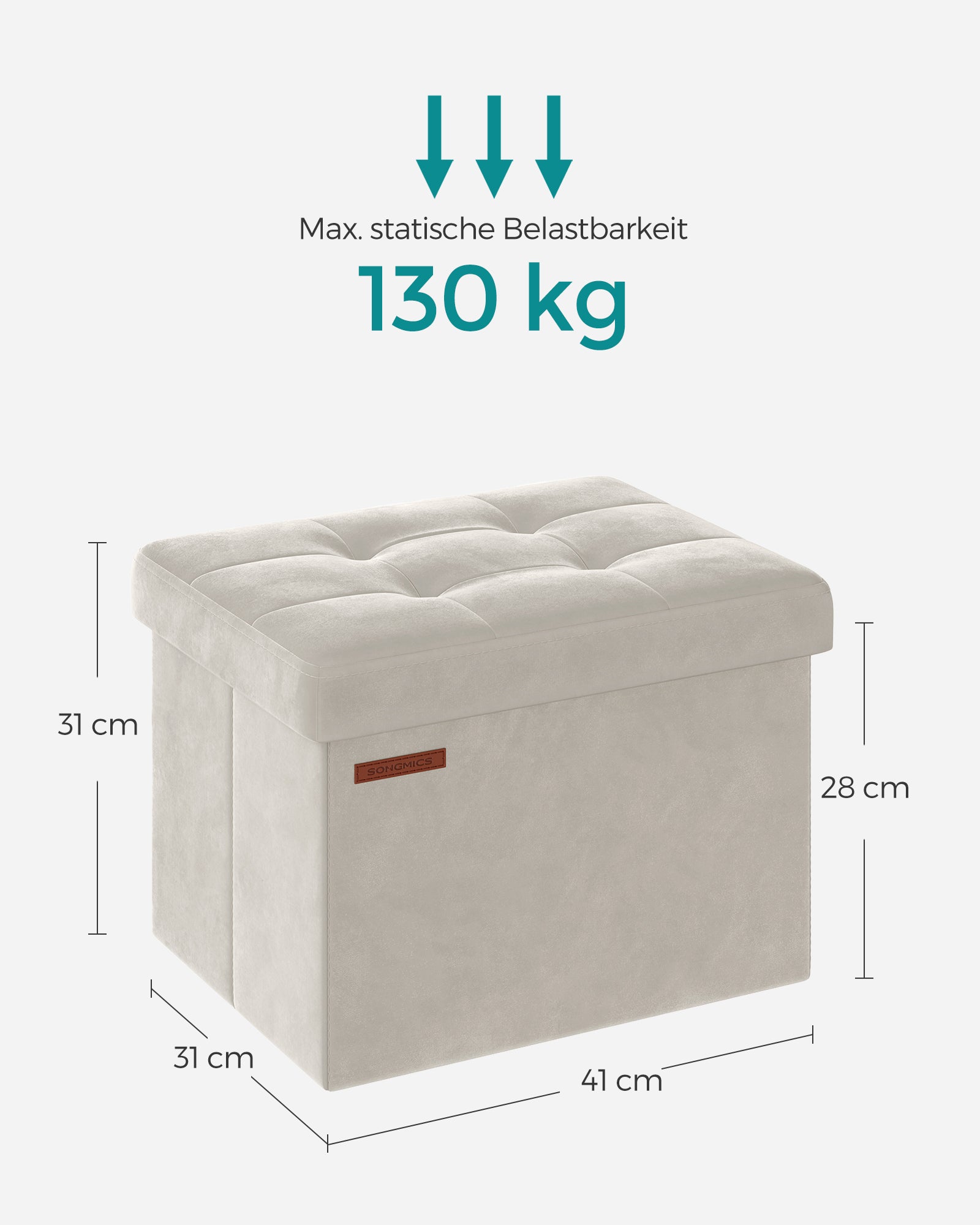 Stool - with storage space - 31 × 41 cm - up to 130 kg