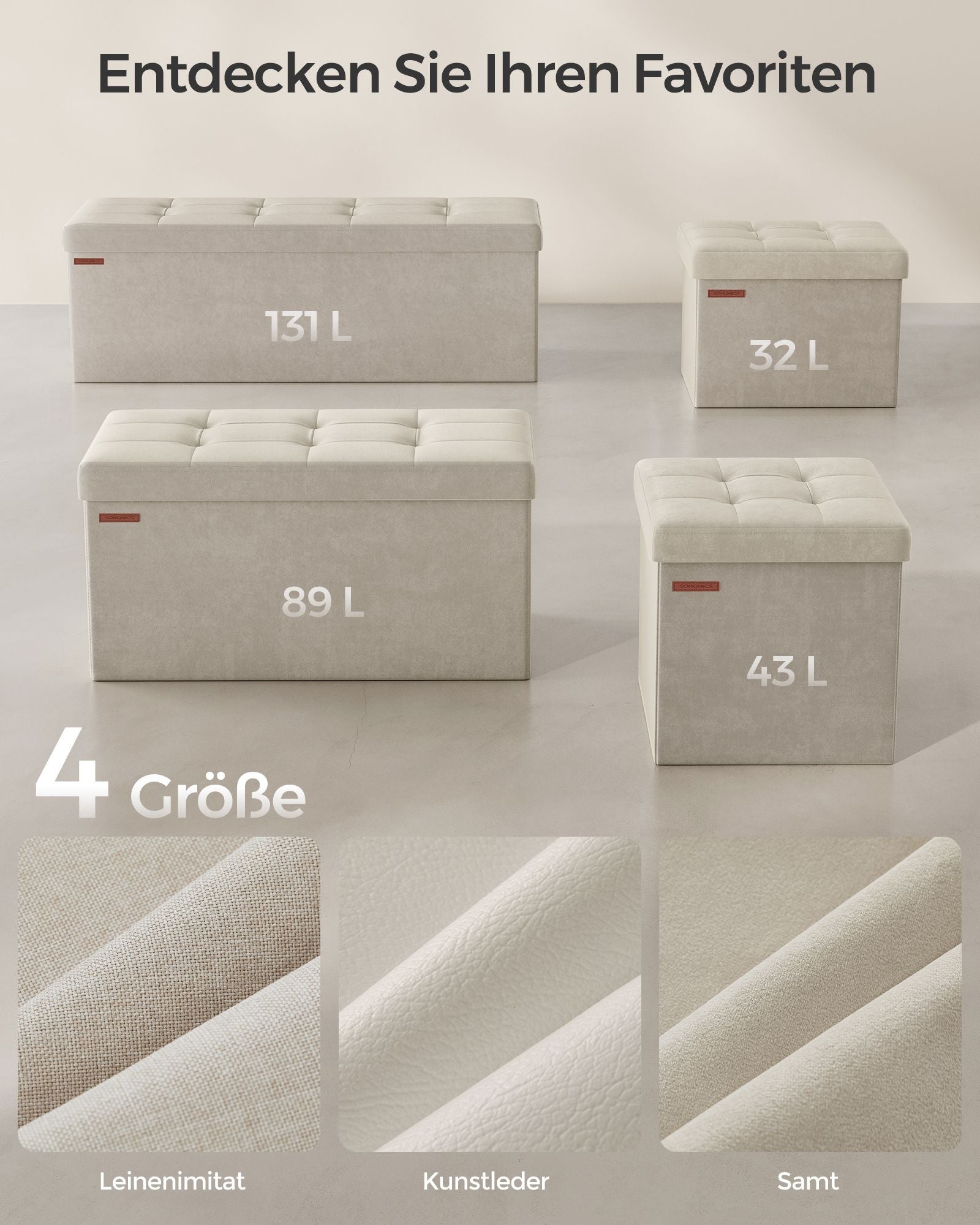 Stool - with storage space - 31 × 41 cm - up to 130 kg