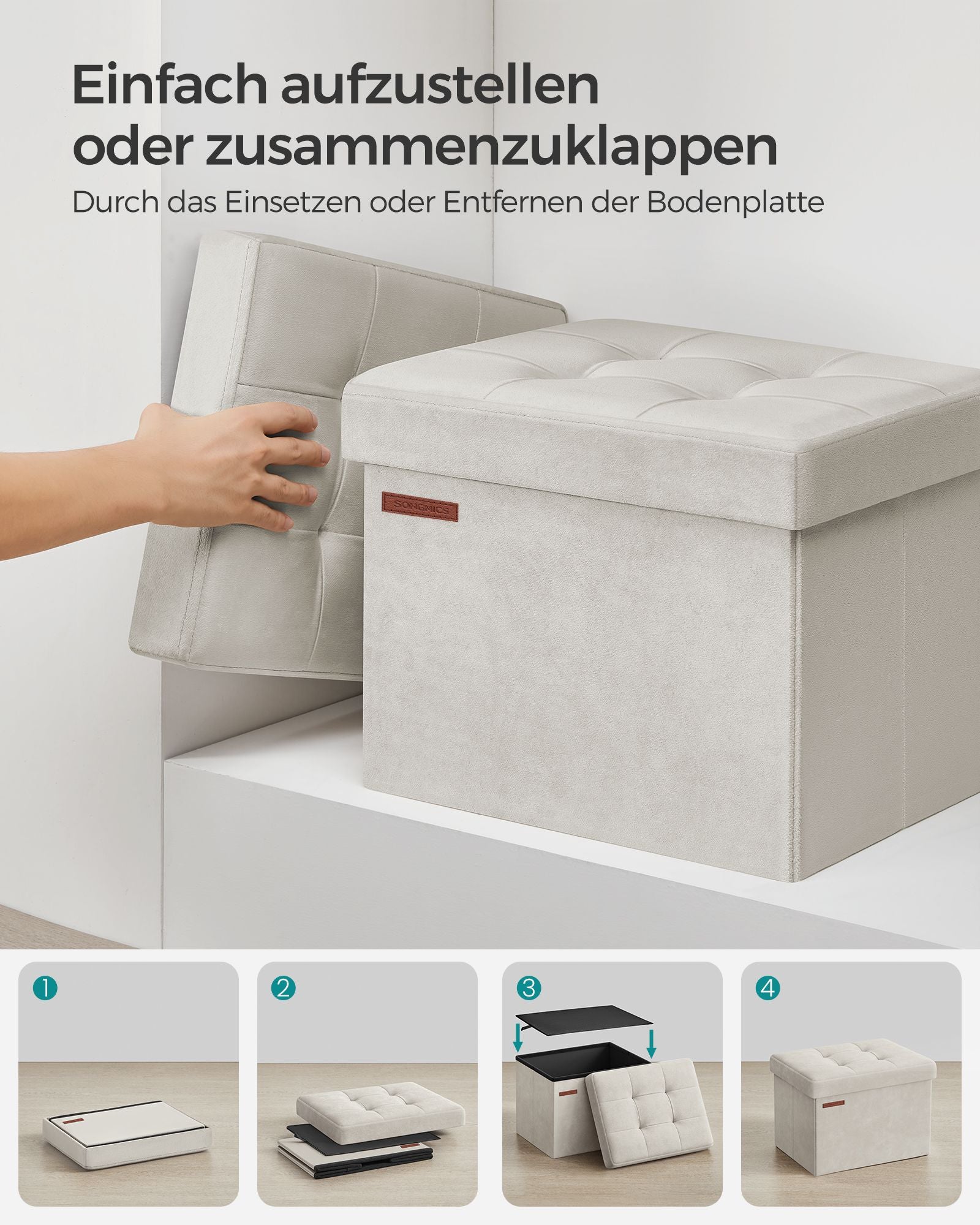 Stool - with storage space - 31 × 41 cm - up to 130 kg