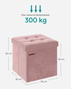 Bench - with storage space - for hall - pastel pink