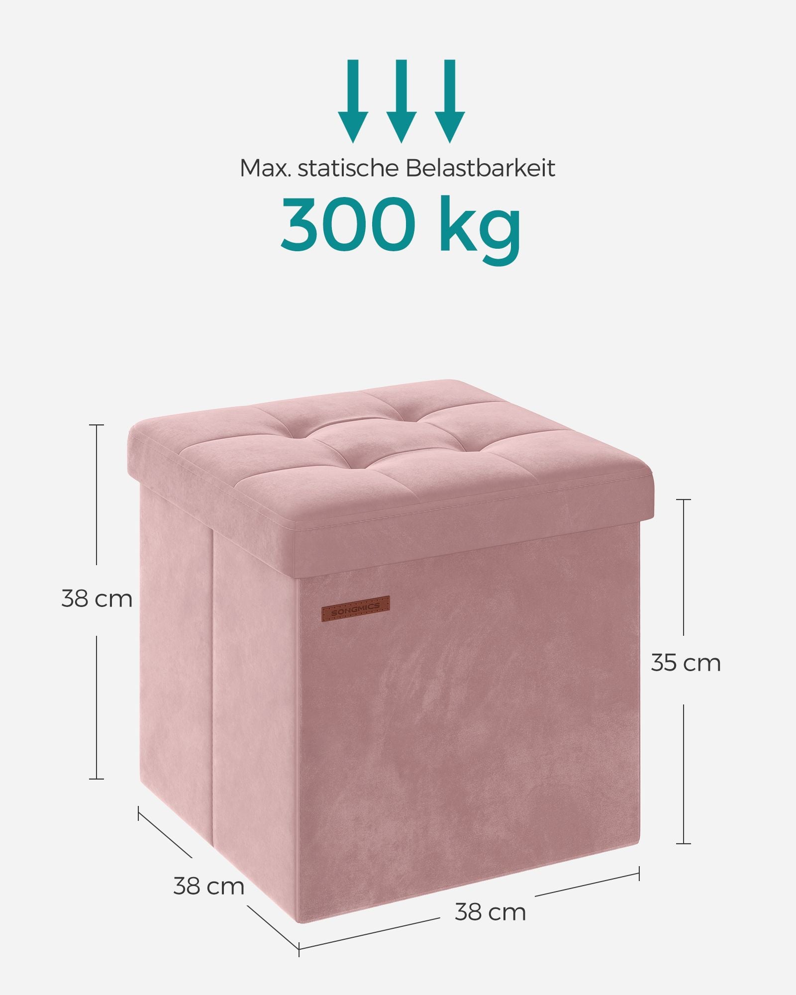 Bench - with storage space - for hall - pastel pink