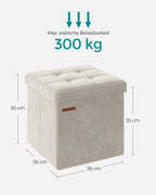 Sofa - with storage space - velvet - 38 × 38 × 38 cm