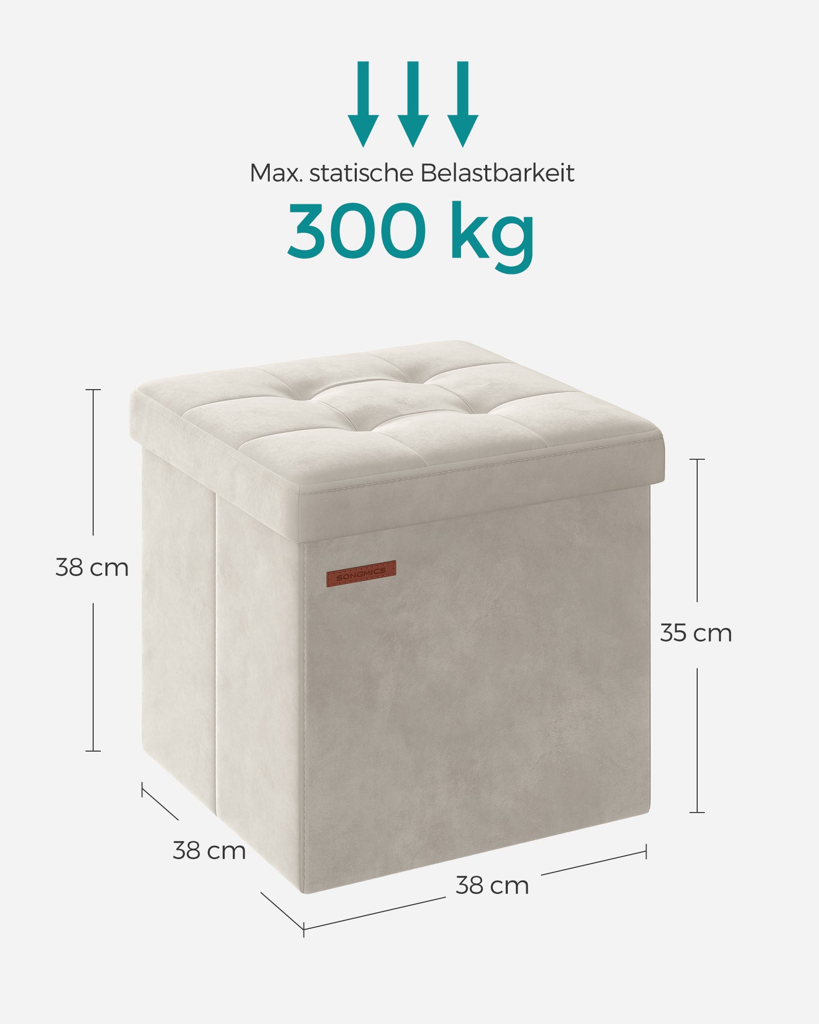 Sofa - with storage space - velvet - 38 × 38 × 38 cm