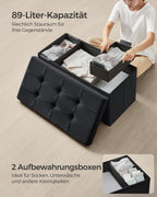 Bank - With Storage Space - Velvet - For Gang - Ink -Zwart