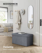 Bank - With Storage Space - Velvet - For Living Room - Leigrijs