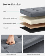 Bank - With Storage Space - Velvet - For Living Room - Leigrijs