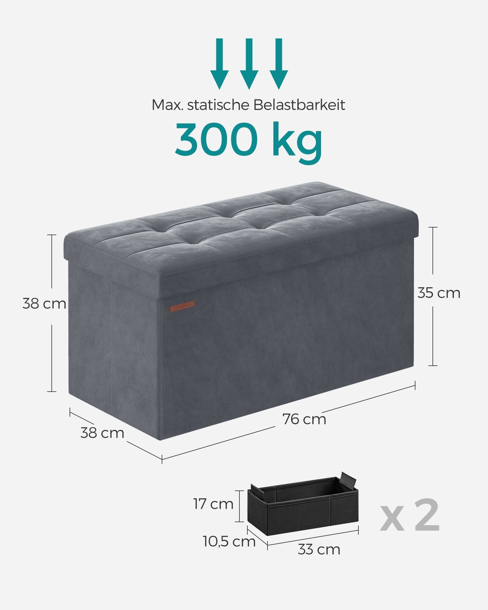 Bank - With Storage Space - Velvet - For Living Room - Leigrijs
