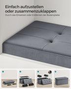 Bank - With Storage Space - Velvet - For Living Room - Leigrijs