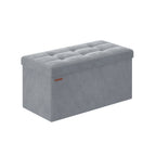 Bench - with storage space - velvet - for hall - pigeon gray