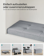 Bench - with storage space - velvet - for hall - pigeon gray