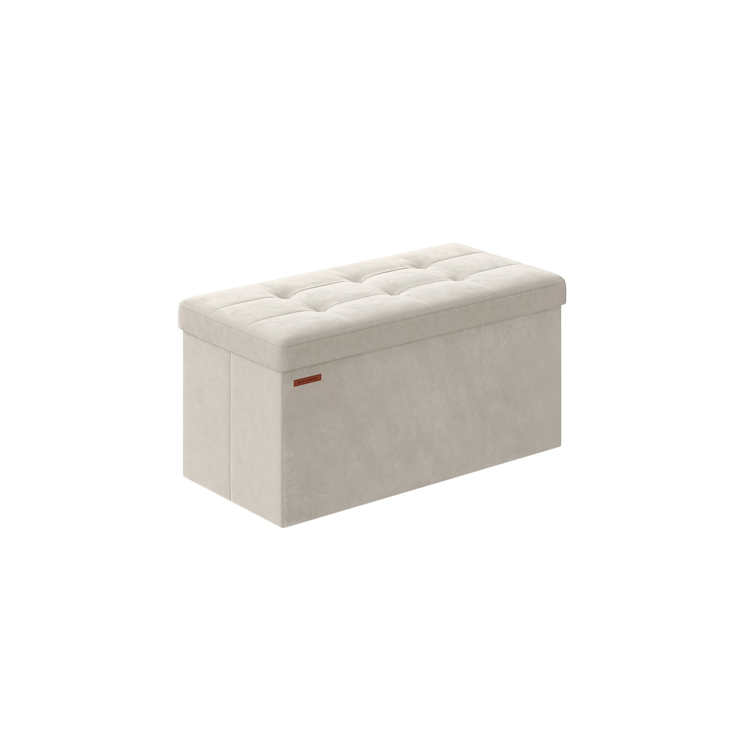 Bank - with storage space - velvet - 38 × 76 × 38 cm