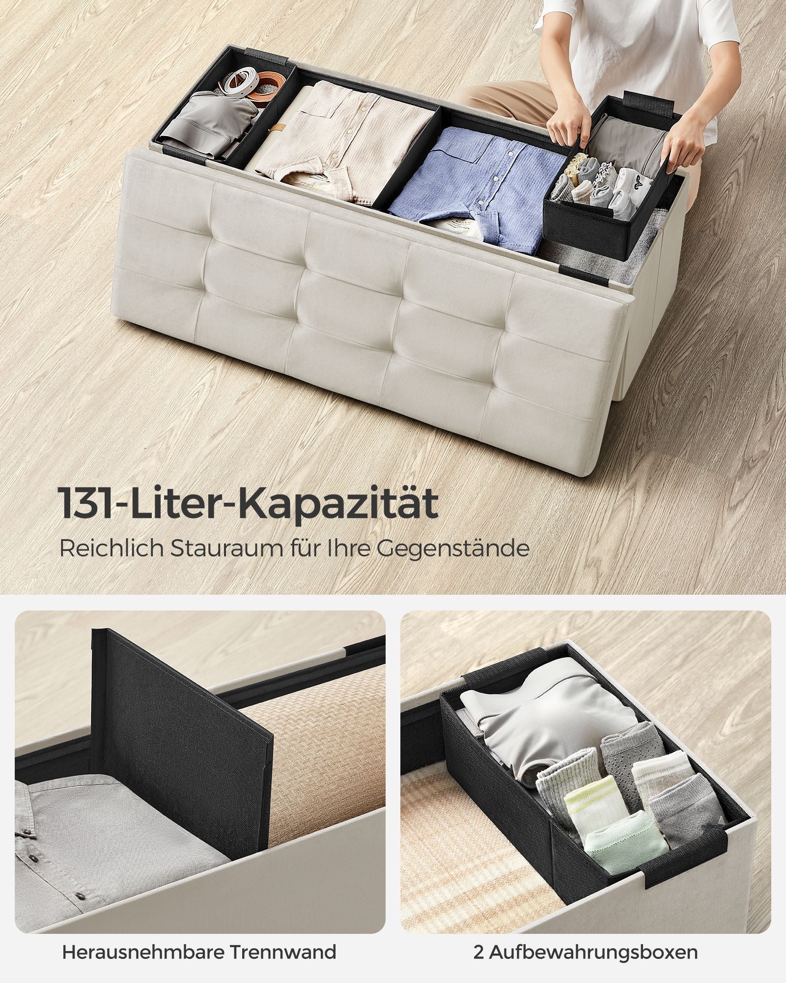 Bank - With Storage Space - Velvet - 38 × 110 × 38 cm
