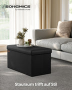 Sofa - 76 cm - foldable with storage space - Black