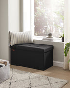 Sofa - 76 cm - foldable with storage space - Black