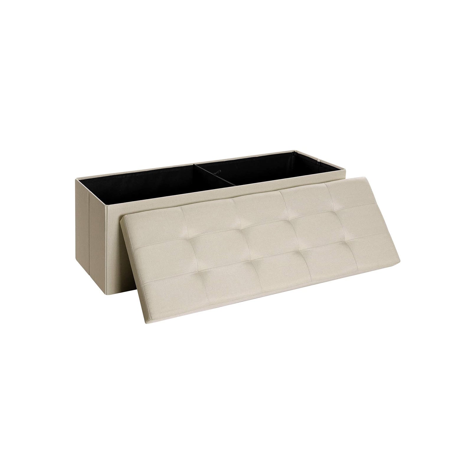 Storage bench - seating box - Foldable - load capacity 300 kg - light gray