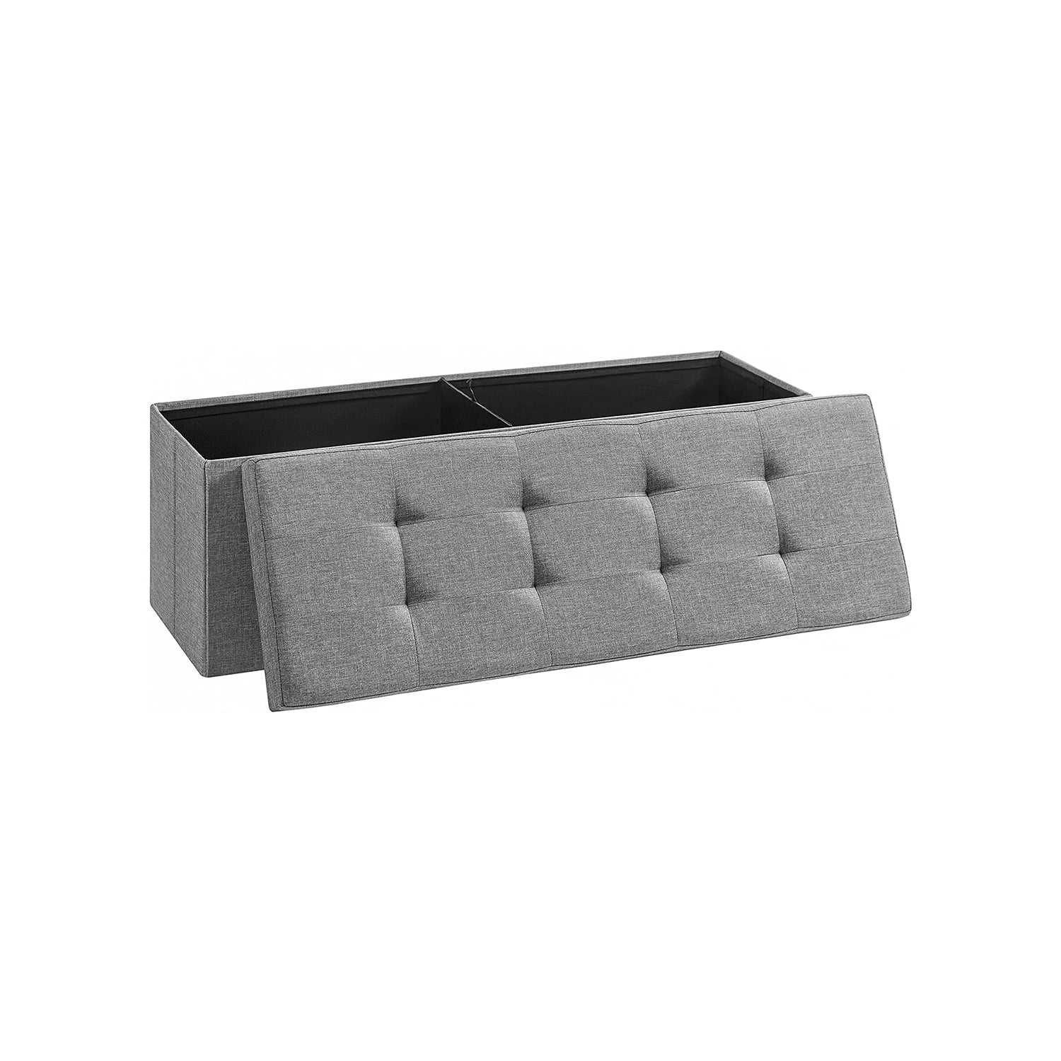 Storage bench - seating box - Foldable - load capacity 300 kg - light gray
