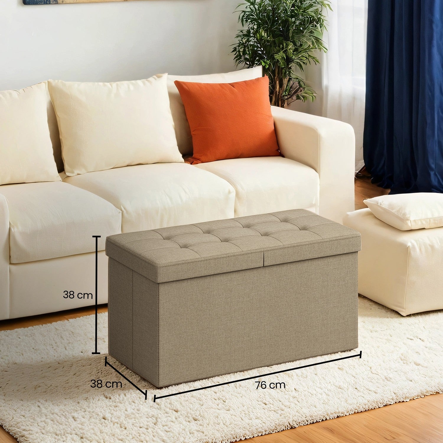 Sofa with storage space, folding seat box, storage box