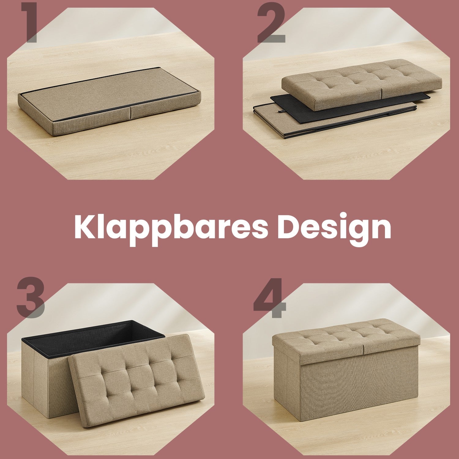 Sofa with storage space, folding seat box, storage box