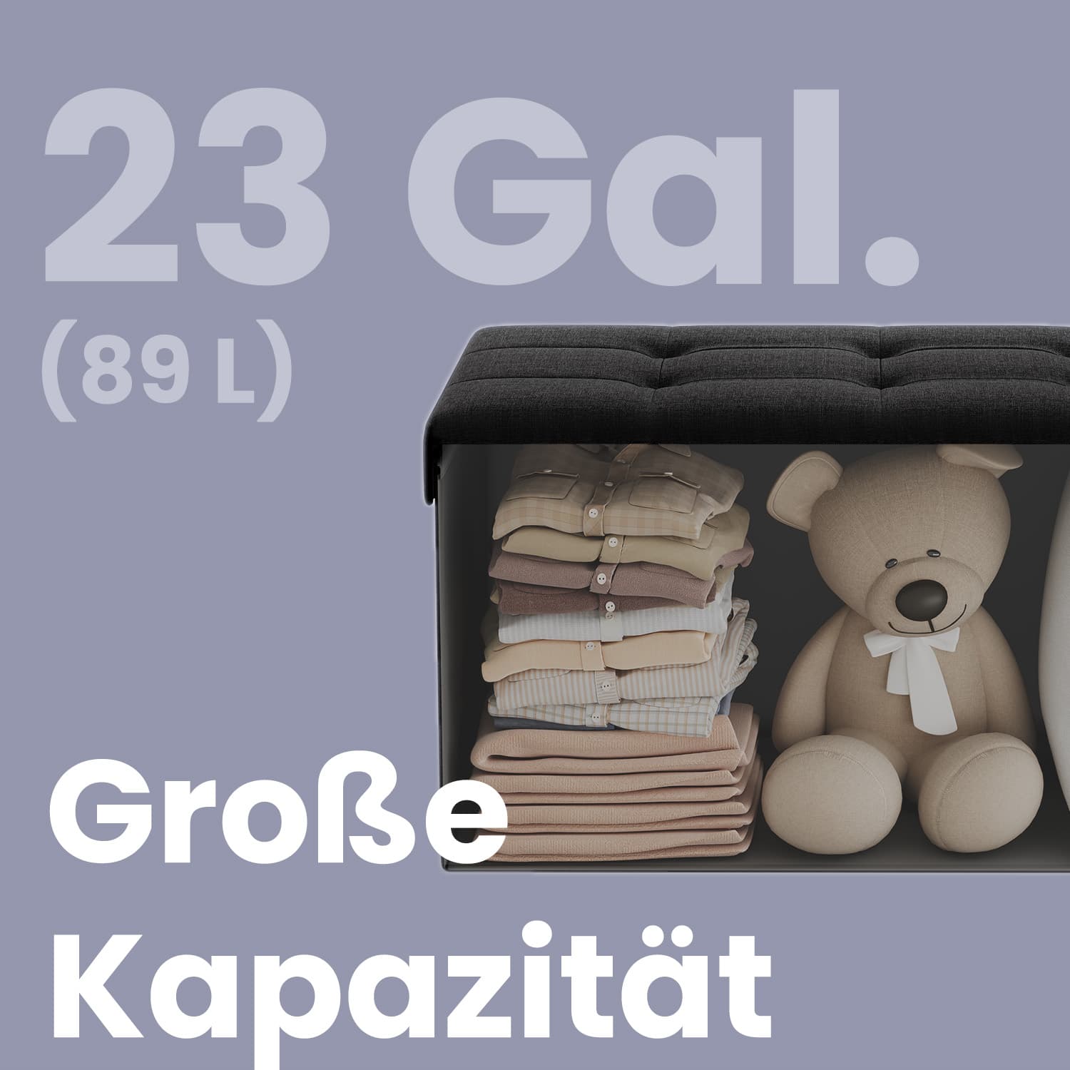 Sofa with storage space - 38 x 76 x 38 cm - seat box - compact model