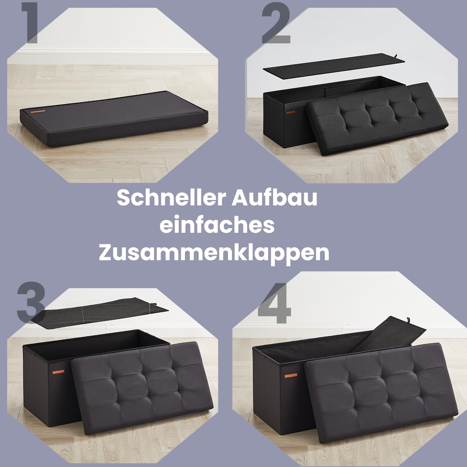Sofa with storage space - 38 x 76 x 38 cm - seat box - compact model