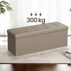Sofa with storage space - folding seat box - storage box - 110 cm - gray