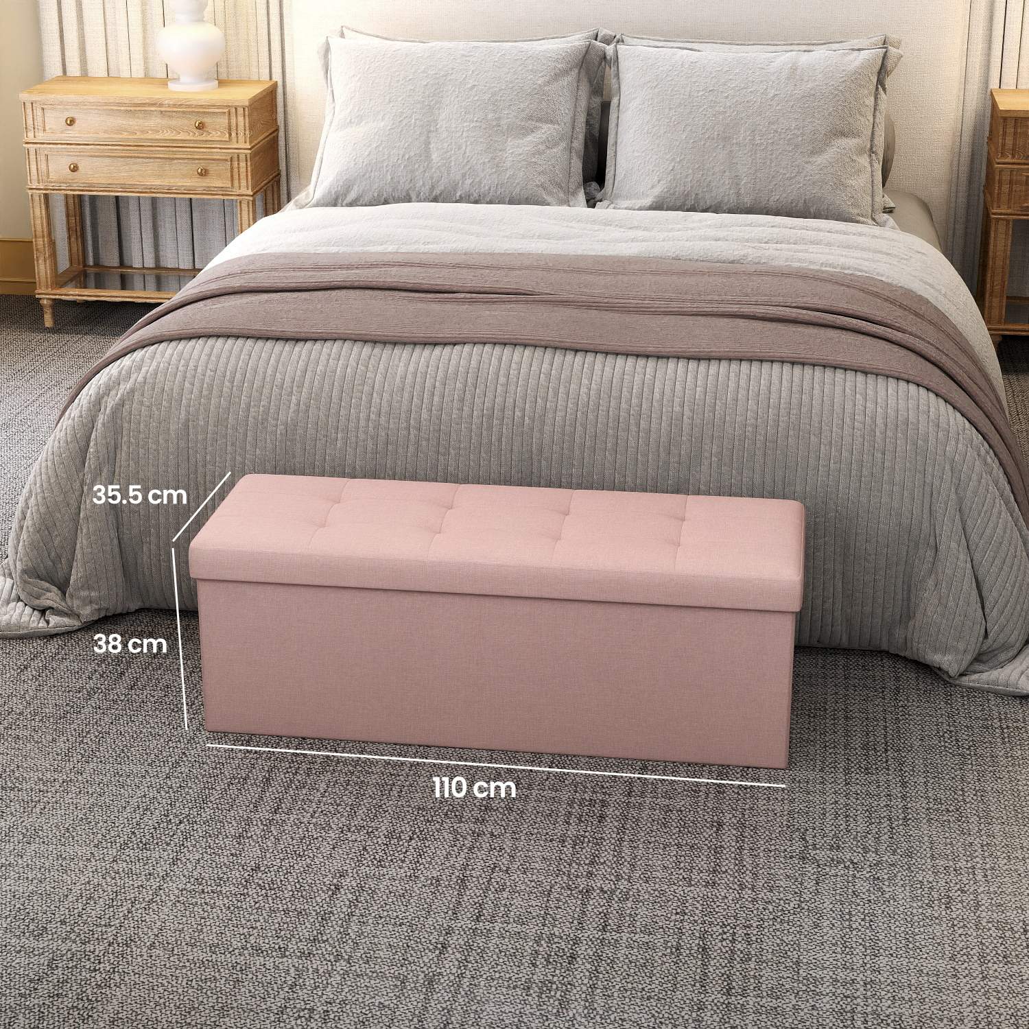 Sofa with storage space - 38 x 110 x 38 cm - seat box - folding lid