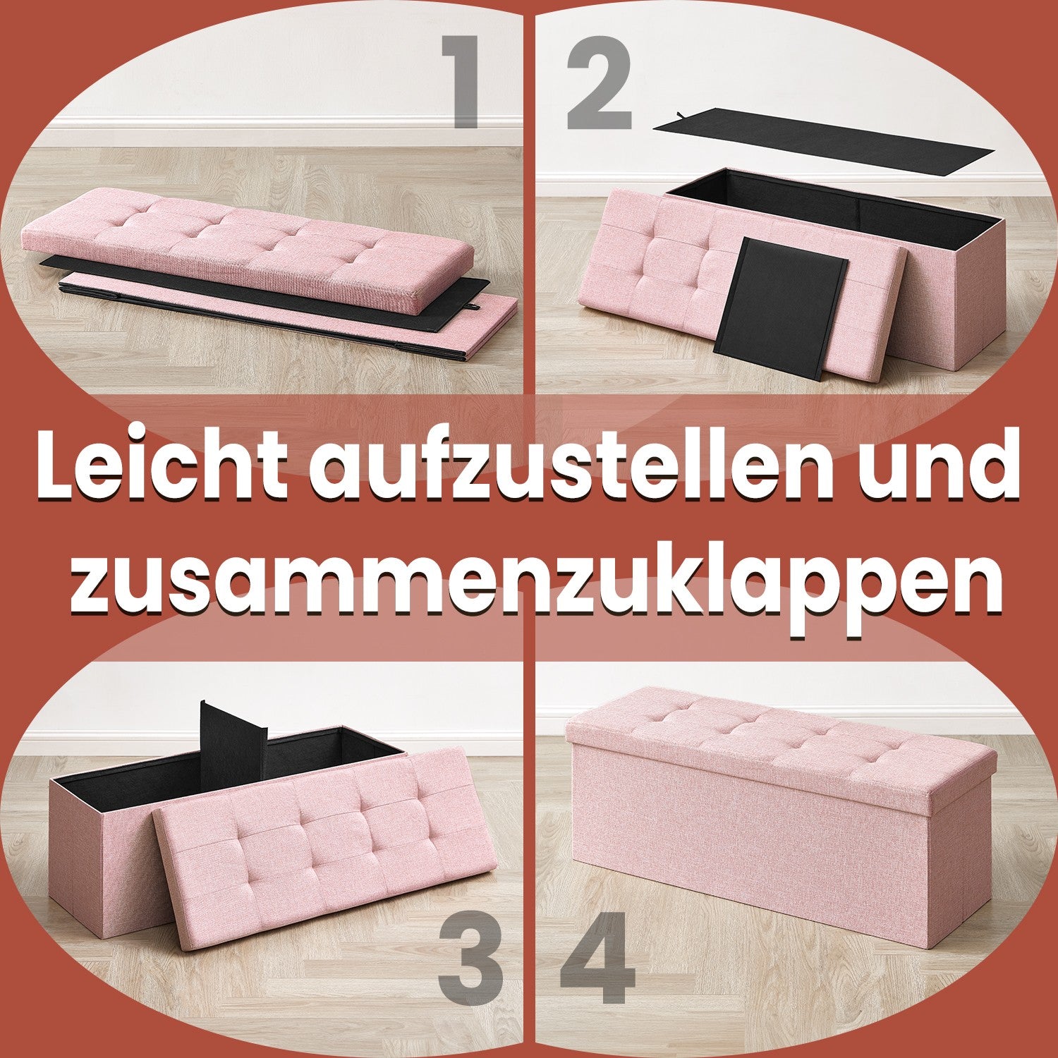 Sofa with storage space - 38 x 110 x 38 cm - seat box - folding lid