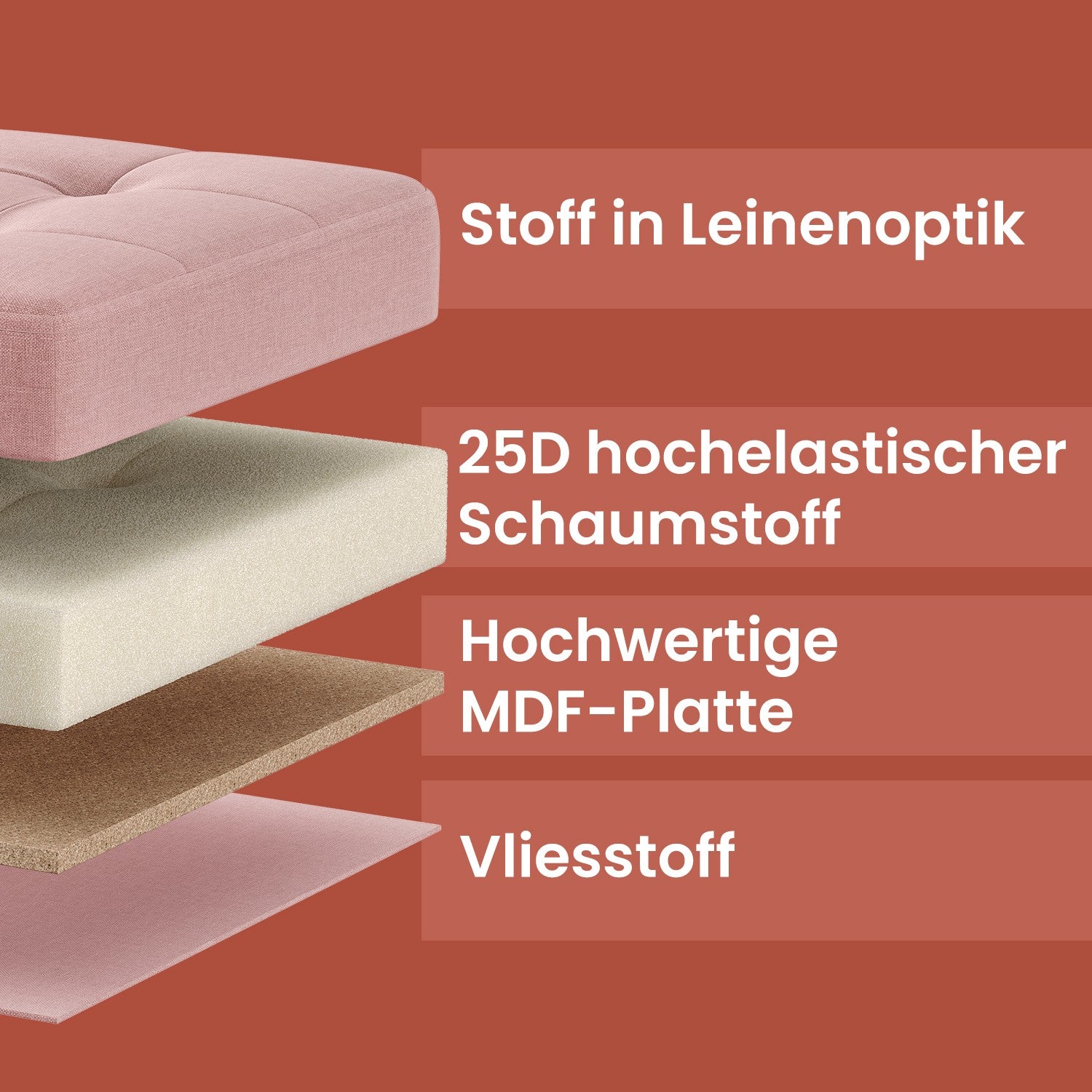 Sofa with storage space - 38 x 110 x 38 cm - seat box - folding lid