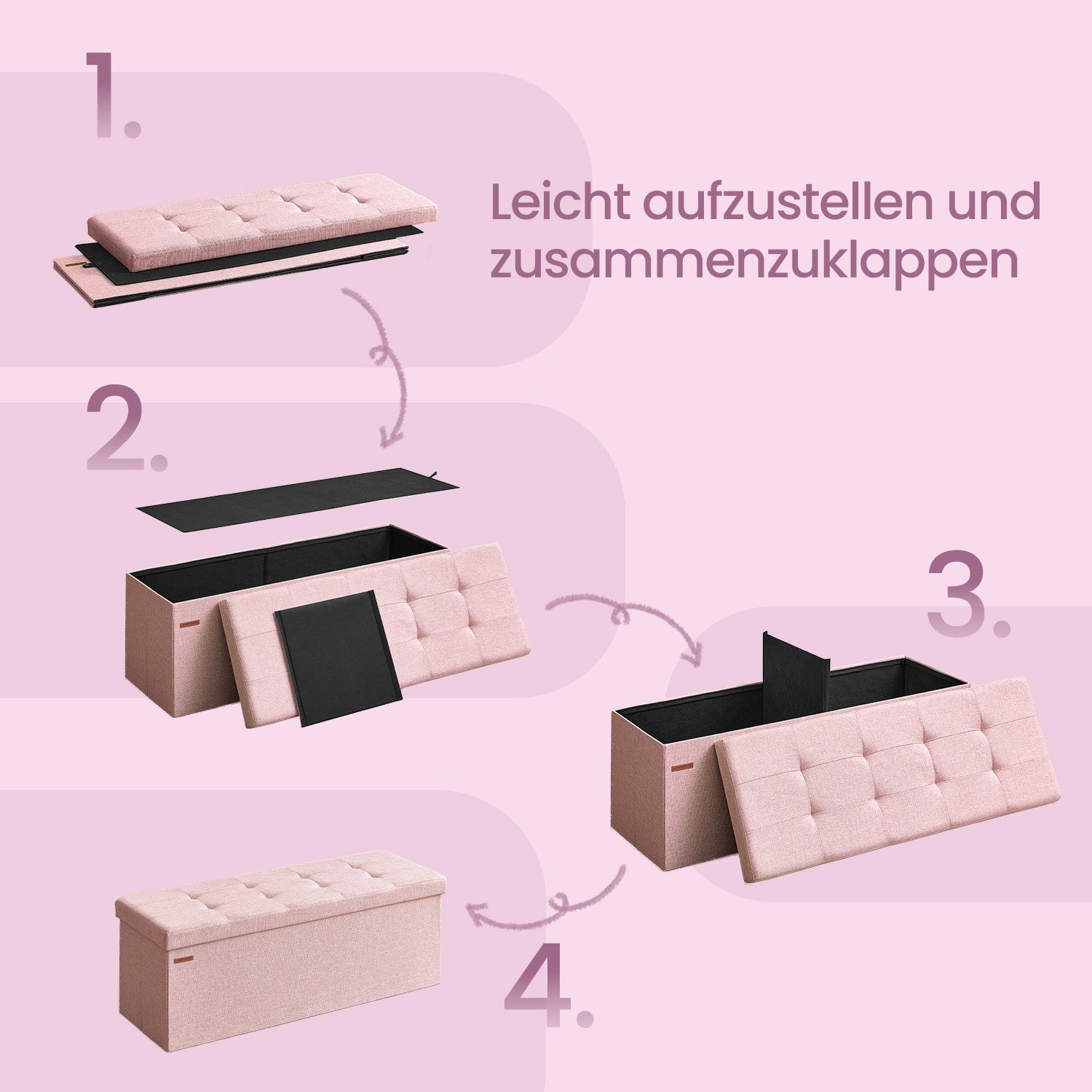Sofa with storage space - 38 x 110 x 38 cm - seat box - folding lid