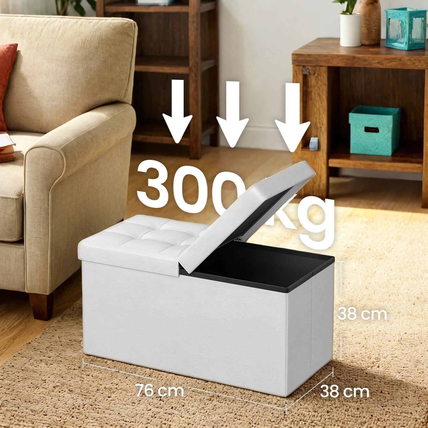 Sofa with storage space - folding seat box - stylish storage box - dark gray