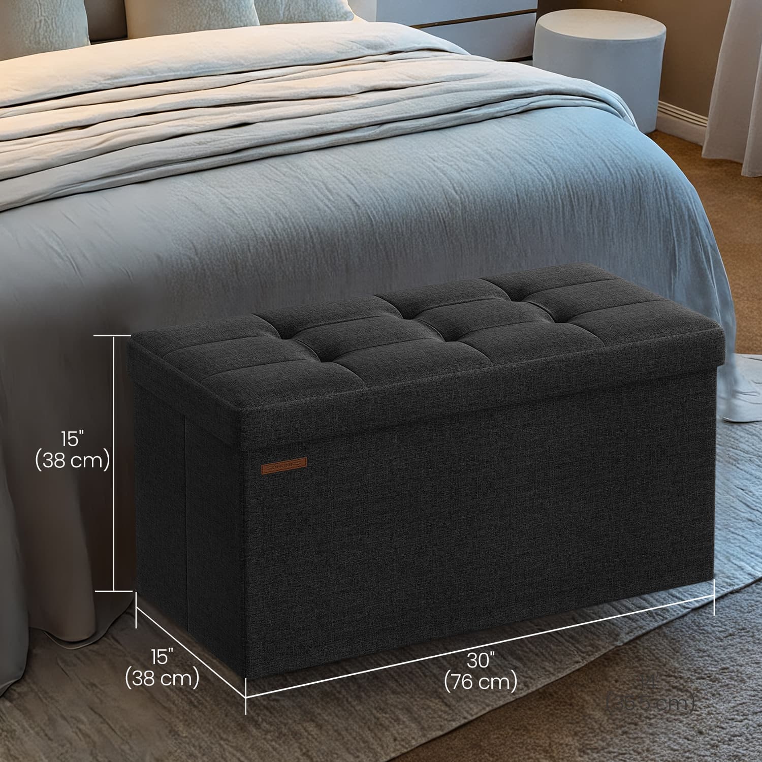 Sofa with storage space - 38 x 76 x 38 cm - seat box - compact model